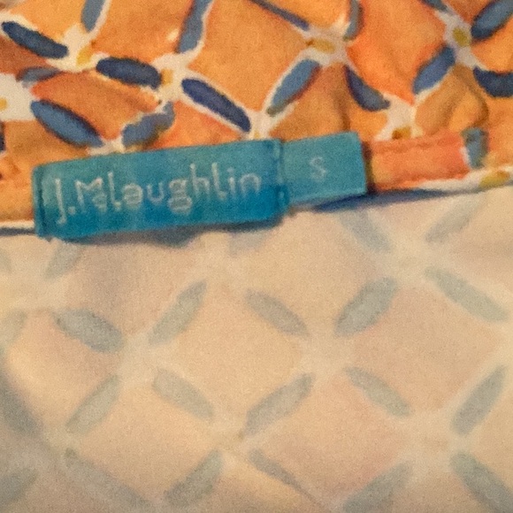 J. McLaughlin Ruffle Durham Catalina Cloth Print 3/4 Sleeve Orange - Picture 9 of 10